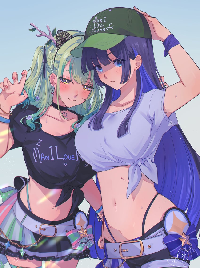 ouro kronii and ceres fauna (hololive and 1 more) drawn by kokomi_(aniesuakkaman)