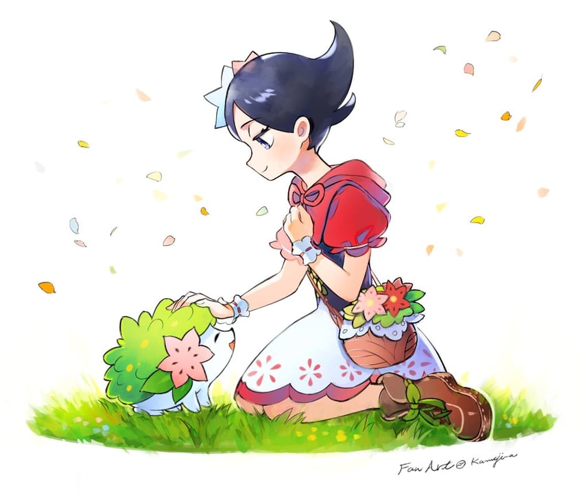 shaymin and marley (pokemon and 1 more) drawn by kamijima871 and kamijima_iku