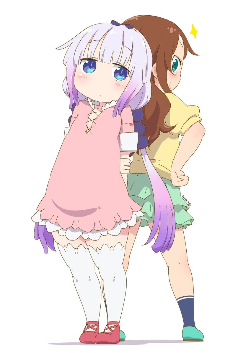 kanna kamui and saikawa riko (kobayashi-san chi no maidragon) drawn by tabayan_jigokuhen