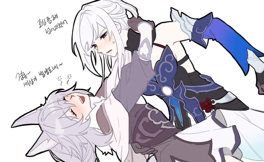 jingliu and baiheng (honkai and 1 more) drawn by jjooeeuumm