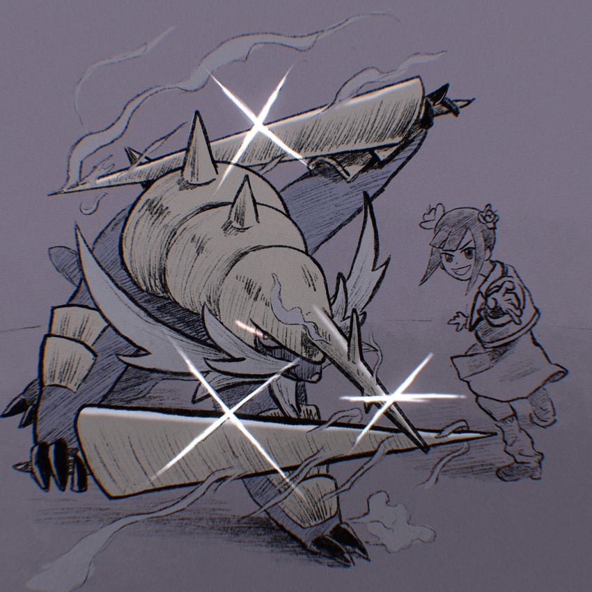 samurott and ann (pokemon and 1 more) drawn by kaeru_boiler
