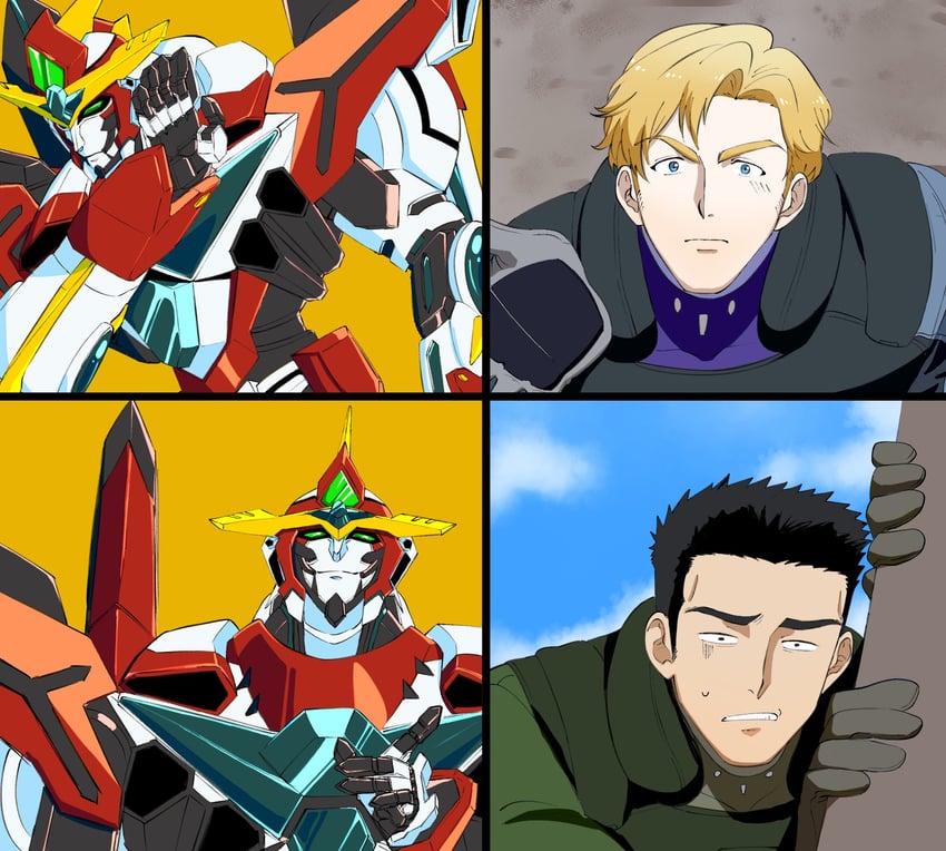 ao isami, lewis smith, and bravern (yuuki bakuhatsu bang bravern) drawn by fle0423