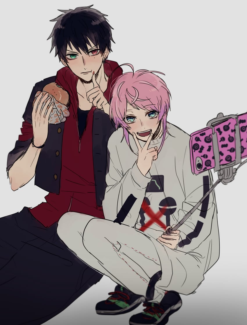amemura ramuda and yamada ichiro (hypnosis mic) drawn by zy_(dondokodo-mu)