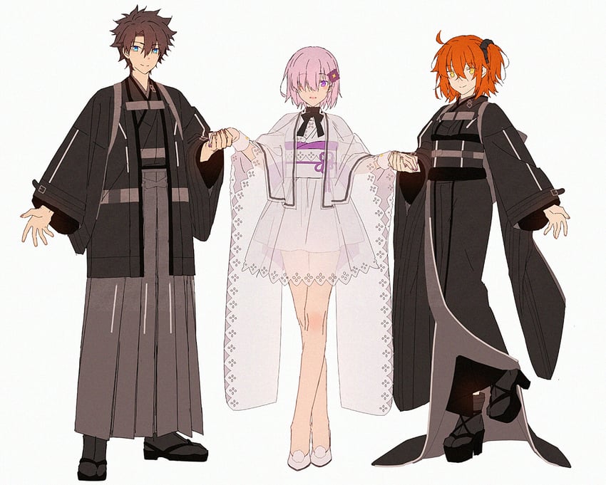 mash kyrielight and fujimaru ritsuka (fate and 1 more) drawn by hakusai_(tiahszld)