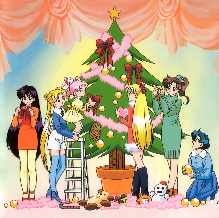 tsukino usagi, mizuno ami, aino minako, hino rei, kino makoto, and 1 more (bishoujo senshi sailor moon) drawn by tadano_kazuko