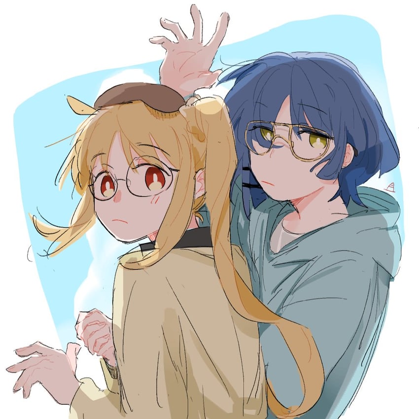 ijichi nijika and yamada ryo (bocchi the rock!) drawn by raven_(099stardive)