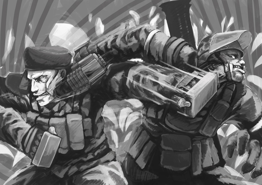 battlefield and 1 more drawn by kuro_dora