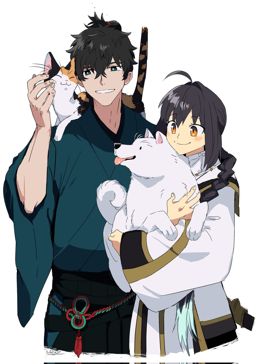 yamato takeru and miyamoto iori (fate and 1 more) drawn by pirohi_(pirohi214)