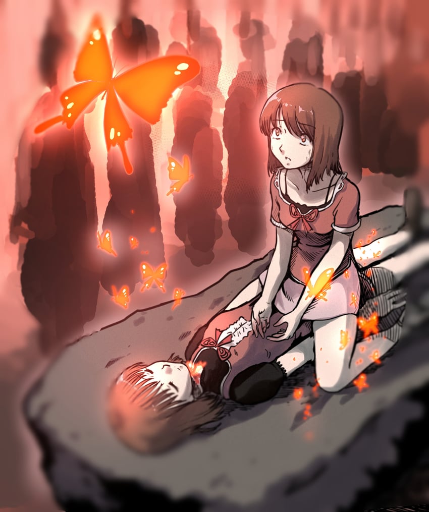 amakura mio and amakura mayu (fatal frame and 1 more) drawn by midnamana