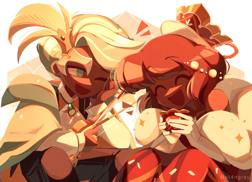 cocoa cookie and mint choco cookie (cookie run and 1 more) drawn by st4ngray