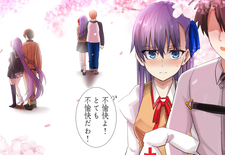 fujimaru ritsuka, emiya shirou, matou sakura, meltryllis, and kishinami hakuno (fate and 4 more) drawn by yuge_(yuge_bakuhatsu)