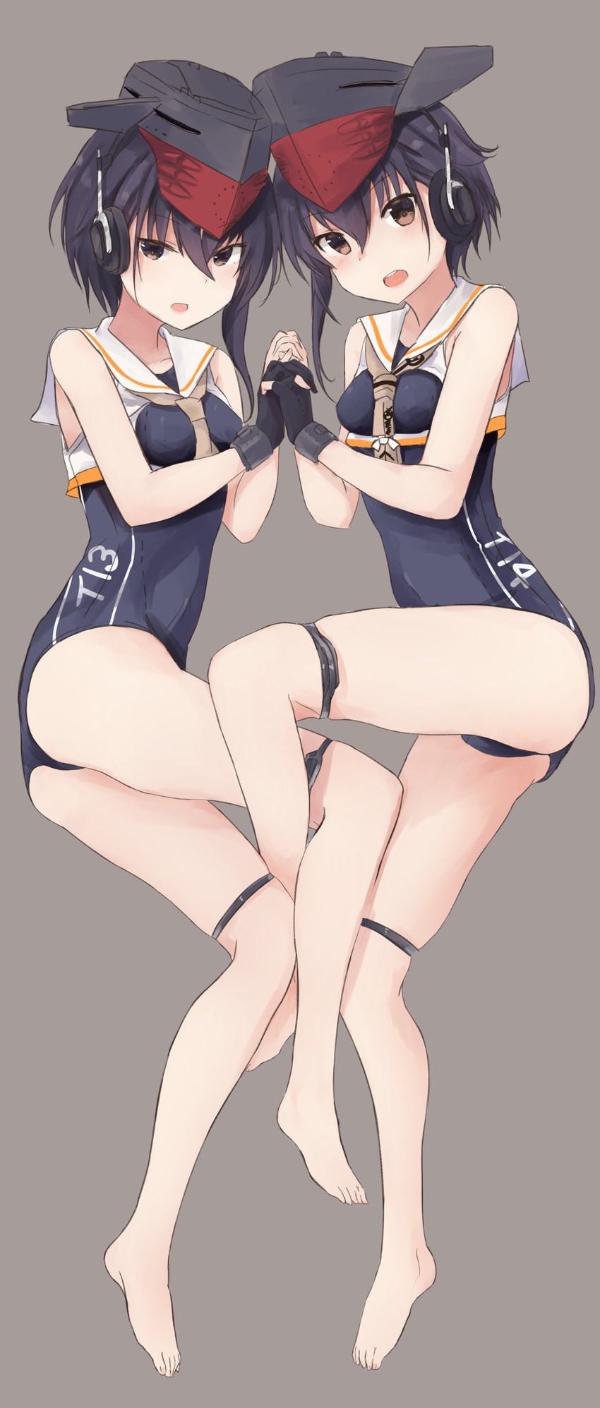 i-13 and i-14 (kantai collection) drawn by yuki_(yukin0128)
