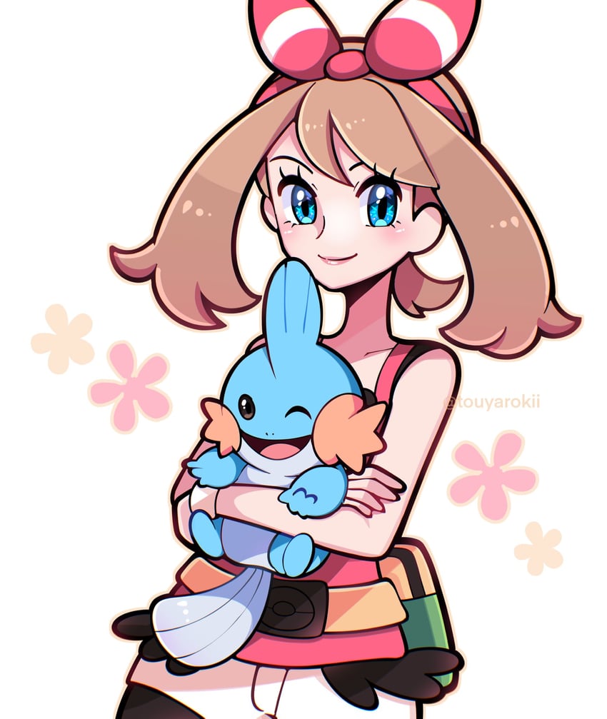 may and mudkip (pokemon and 1 more) drawn by touyarokii