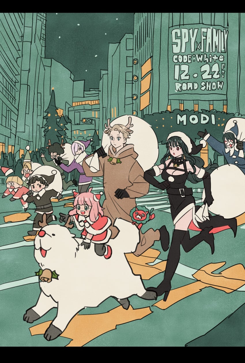 yor briar, anya, twilight, damian desmond, bond, and 6 more (spy x family) drawn by takeuchi_ryousuke