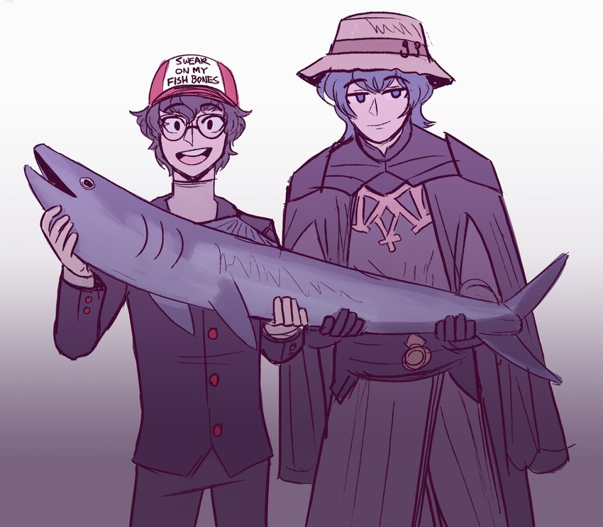 amamiya ren and male byleth (fire emblem and 4 more) drawn by scruffyturtles
