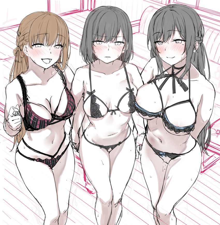 miyamae shiho, watanabe ayasa, and harukawa syuria (original) drawn by jack_dempa