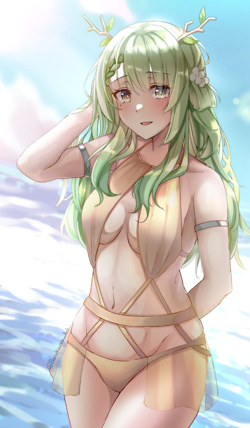 ceres fauna (hololive and 1 more) drawn by porukana