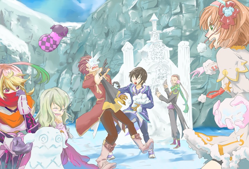milla maxwell, jude mathis, alvin, elize lutus, teepo, and 2 more (tales of and 1 more) drawn by sakkinryoku