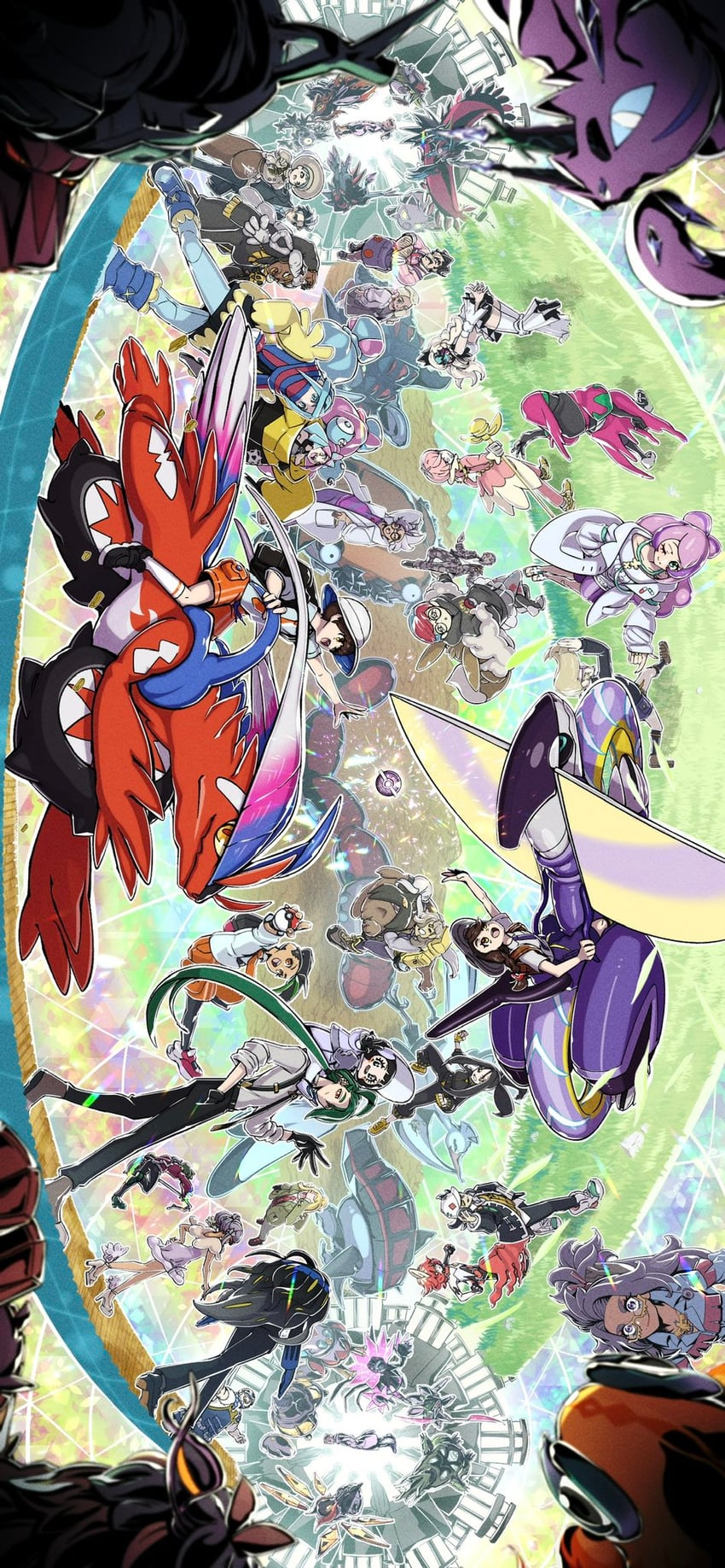 iono, rika, juliana, florian, nemona, and 53 more (pokemon and 1 more) drawn by kakashino_kakato