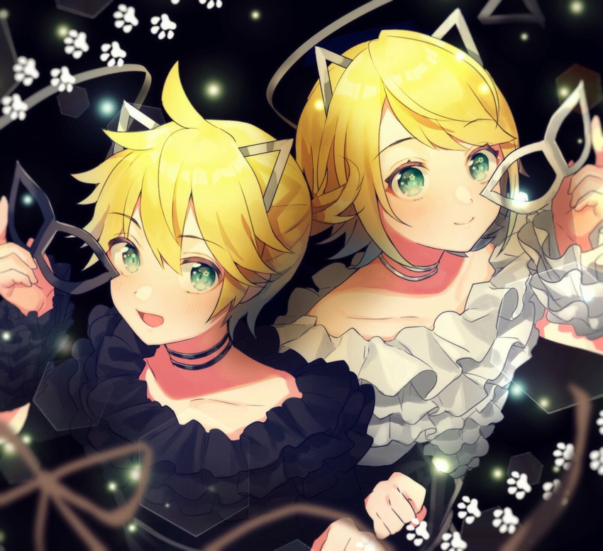 kagamine rin and kagamine len (vocaloid and 1 more) drawn by shinotarou_(nagunaguex)