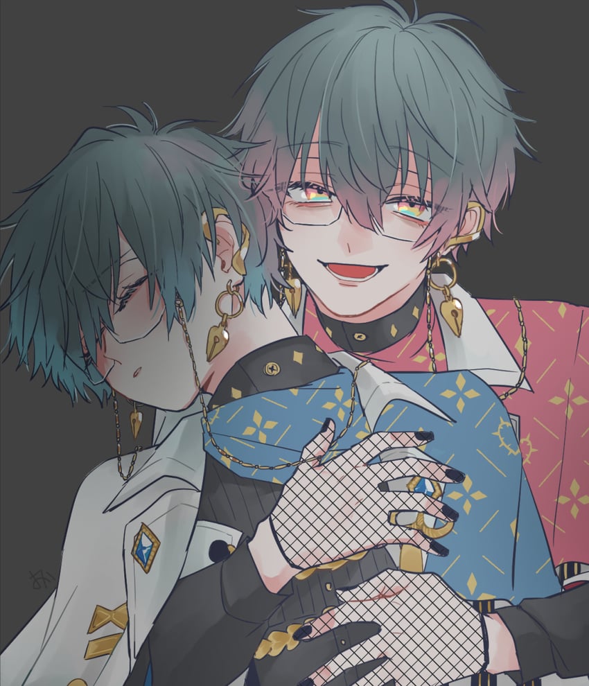 ike eveland and eki eveland (nijisanji and 1 more) drawn by yocaroni