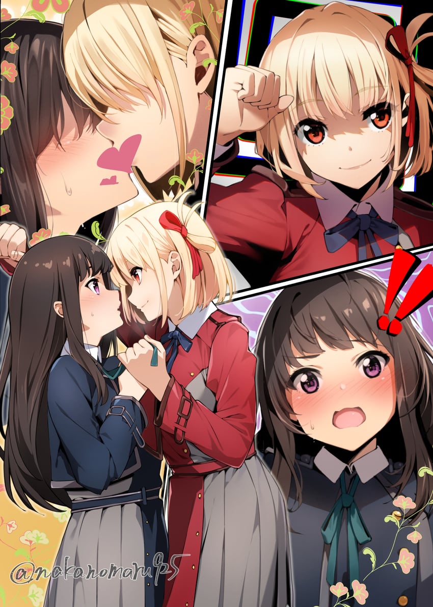 nishikigi chisato and inoue takina (lycoris recoil) drawn by nakano_maru