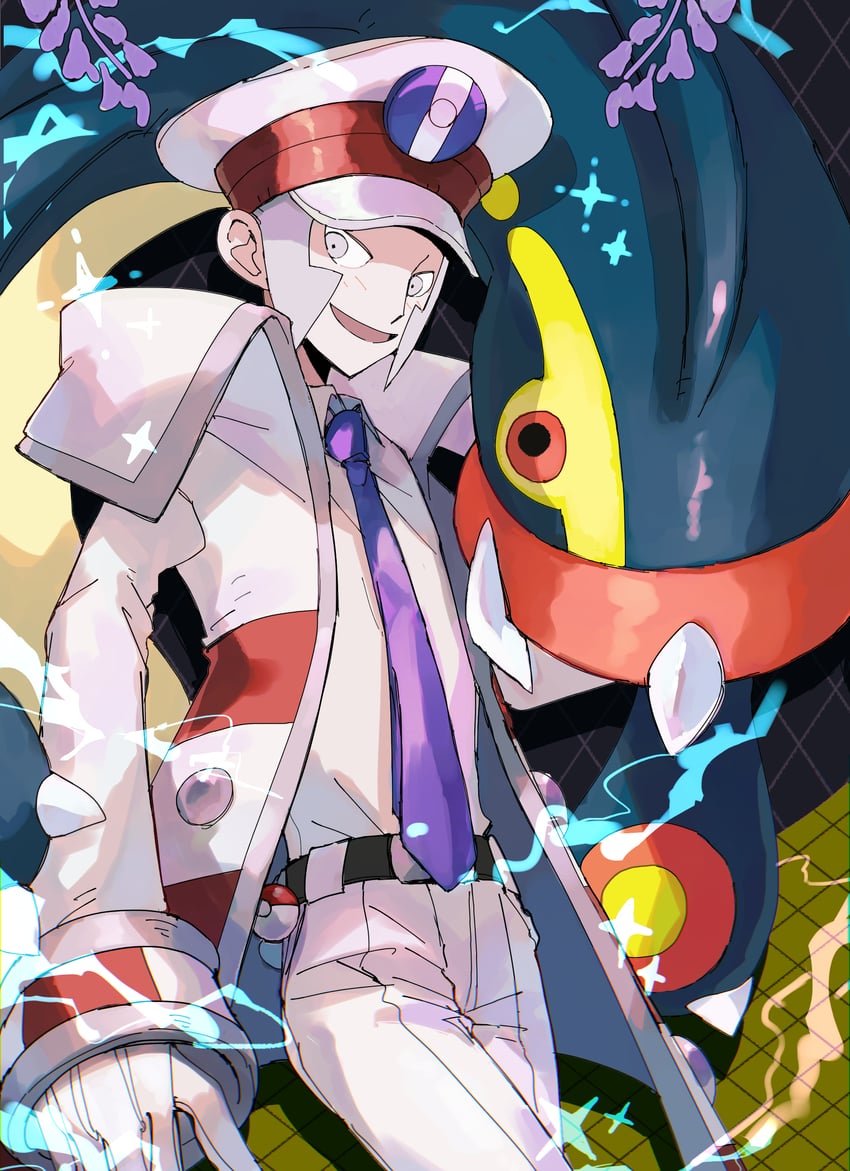 emmet and eelektross (pokemon and 1 more) drawn by onigiri_(ahku5522)