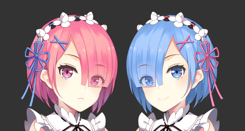 rem and ram (re:zero kara hajimeru isekai seikatsu) drawn by yukinoshita_(shaonjishi)