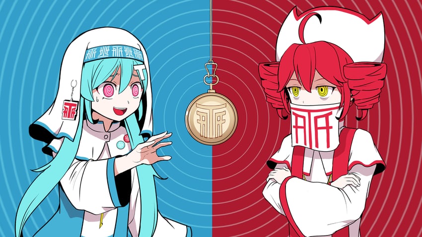 hatsune miku and kasane teto (vocaloid and 3 more) drawn by pinocchio-p