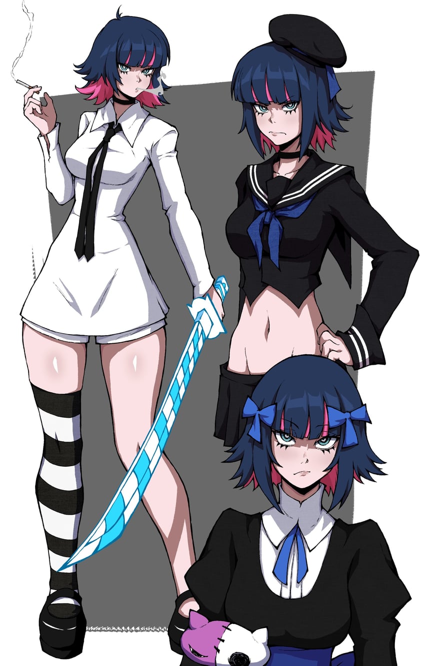 stocking and honekoneko (panty & stocking with garterbelt) drawn by kekel