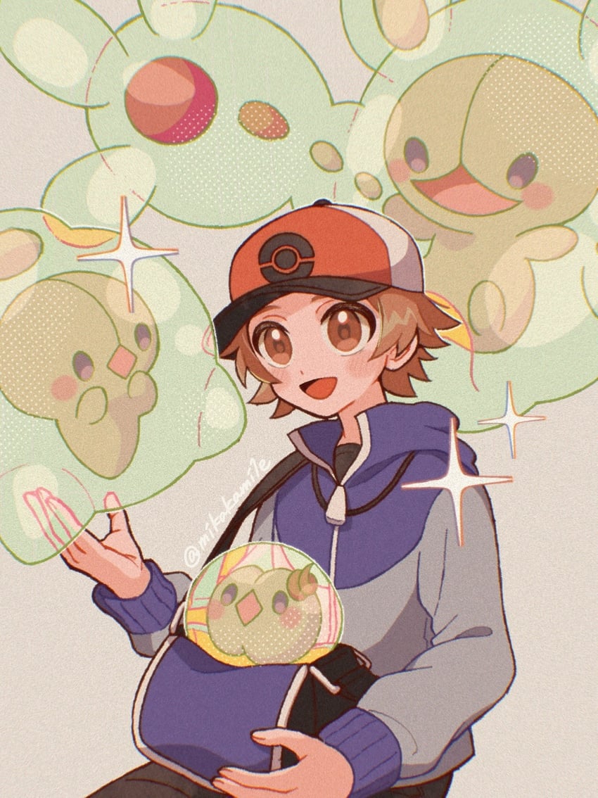 hilbert, reuniclus, solosis, and duosion (pokemon and 1 more) drawn by mikakami1e