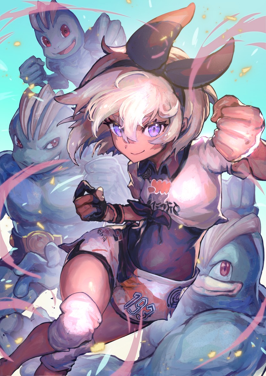 bea, machamp, machoke, and machop (pokemon and 2 more) drawn by nijimaarc