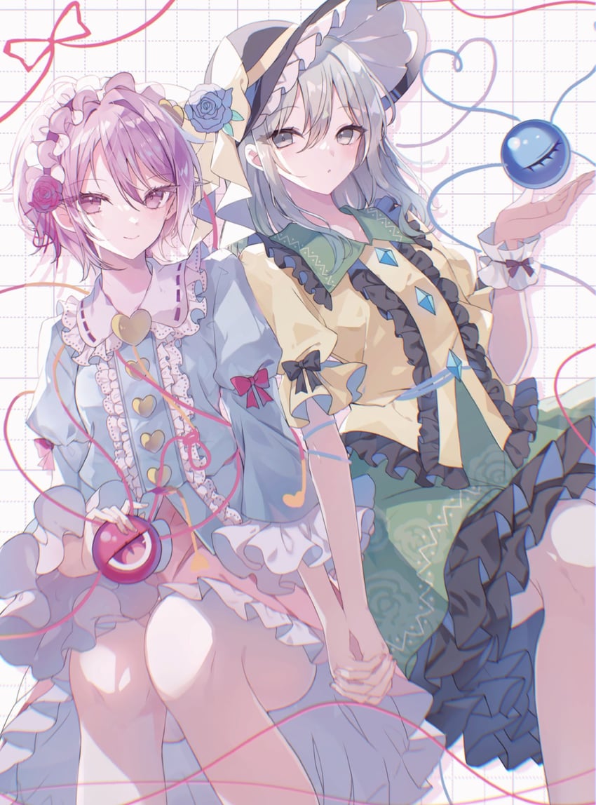komeiji koishi and komeiji satori (touhou) drawn by hamonika_monika
