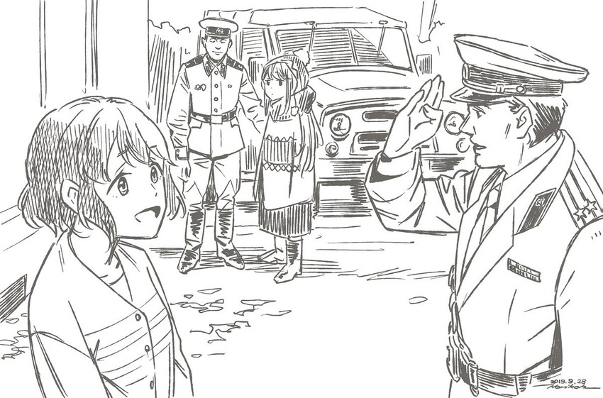 shima rin and shima saki (real life and 1 more) drawn by horikou