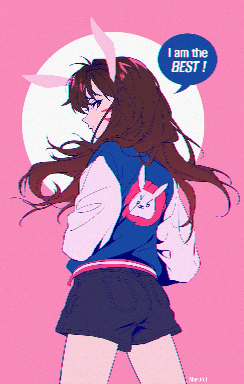 d.va (overwatch and 1 more) drawn by maro_(lij512)