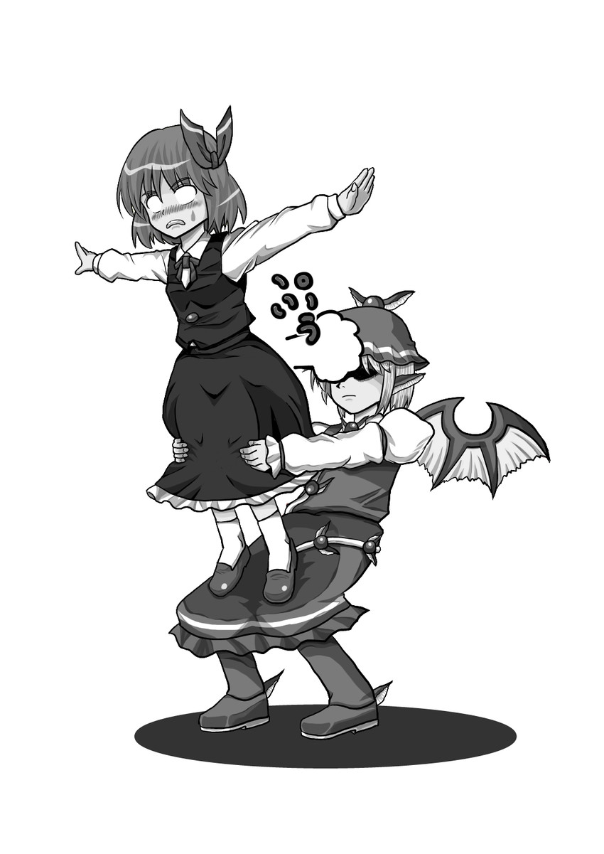 rumia and mystia lorelei (touhou) drawn by niiko_(gonnzou)