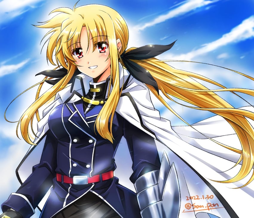 fate testarossa (lyrical nanoha and 1 more) drawn by san-pon