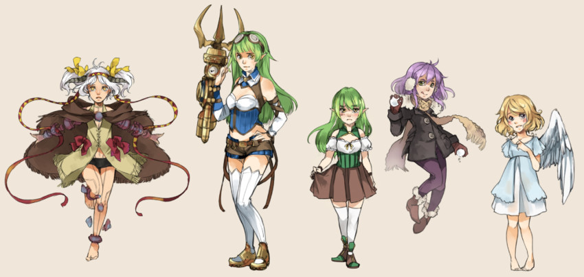 cassie, isabelle, cecilia, and rynn (original) drawn by c-r-y-s