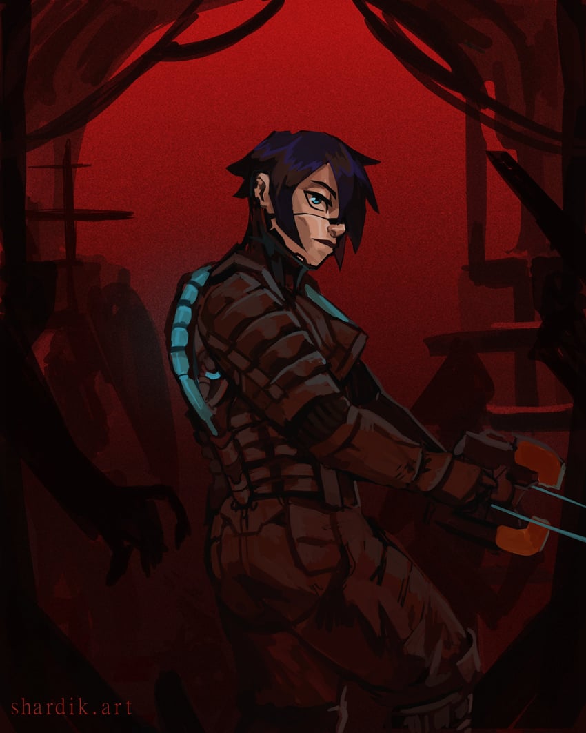 elster and isaac clarke (signalis and 1 more) drawn by shardikart