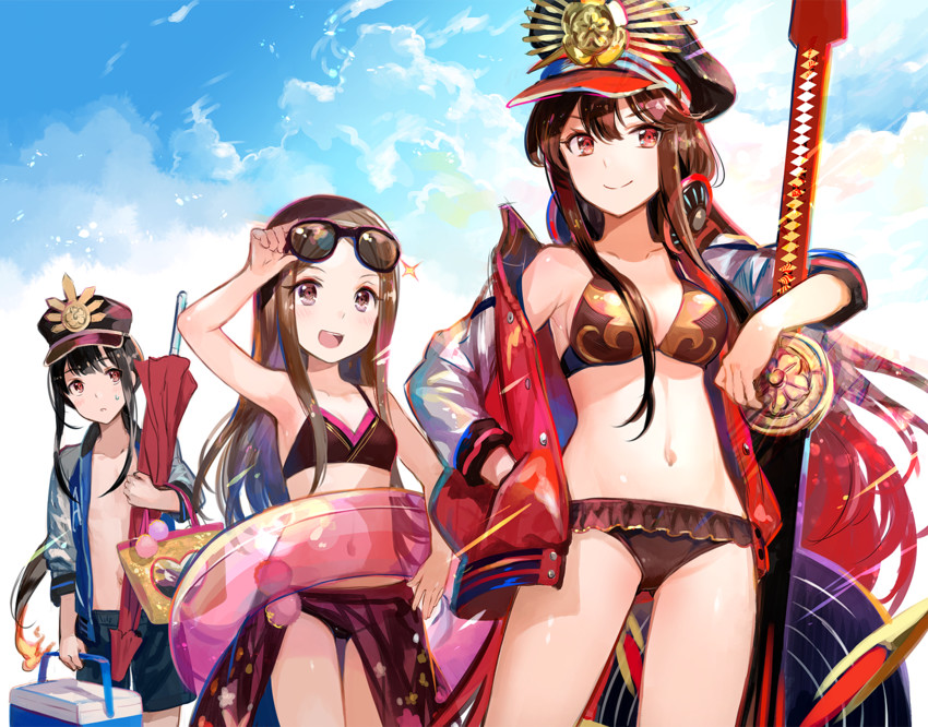 oda nobunaga, oda nobukatsu, and chacha (fate and 1 more) drawn by fuzichoco