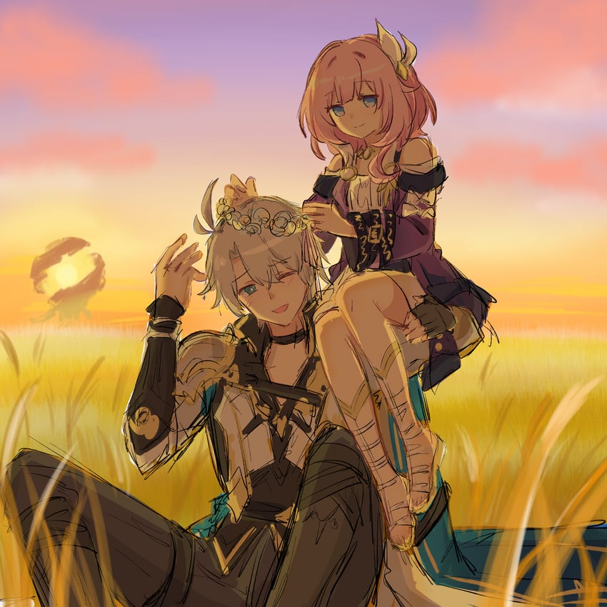 phainon and cyrene (honkai and 1 more) drawn by lianxielian