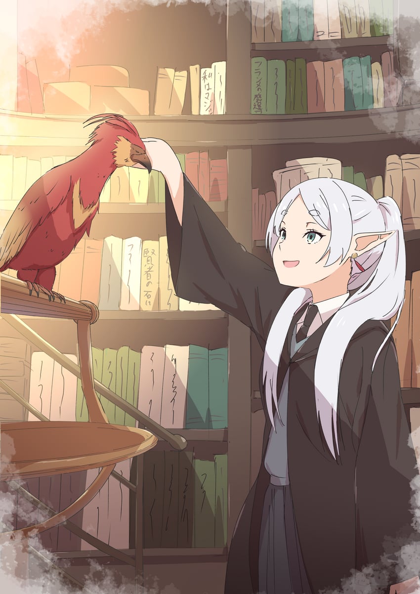 frieren and fawkes (sousou no frieren and 2 more) drawn by kaai_yuu