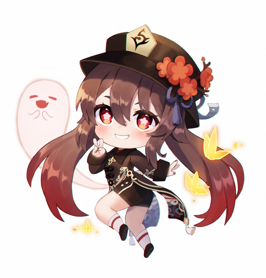 hu tao and boo tao (genshin impact) drawn by hue_oo