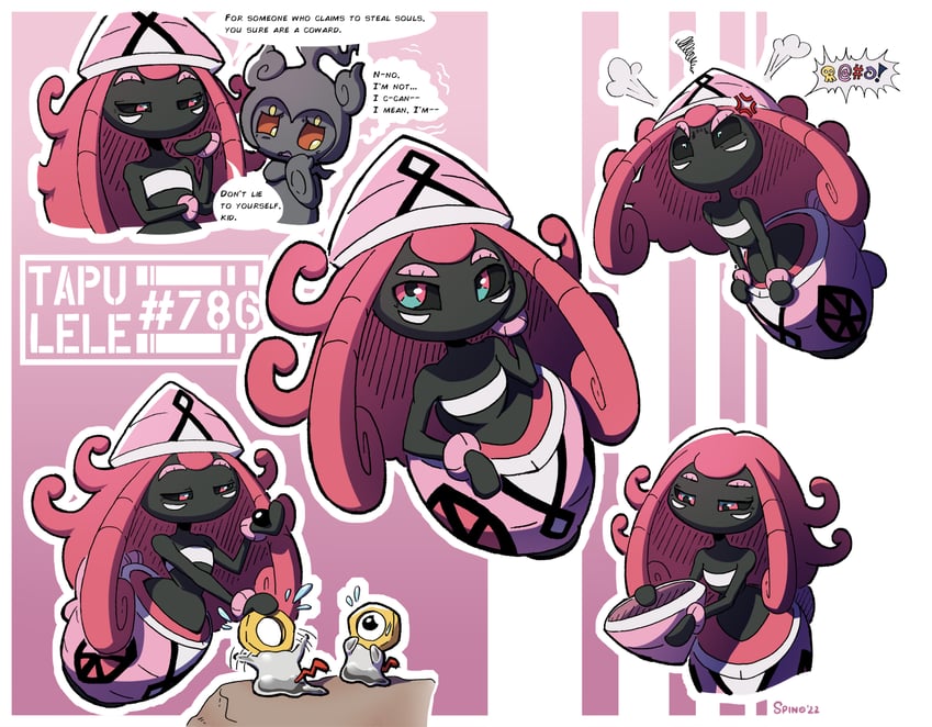 marshadow, tapu lele, and meltan (pokemon) drawn by spino_(spinoone)