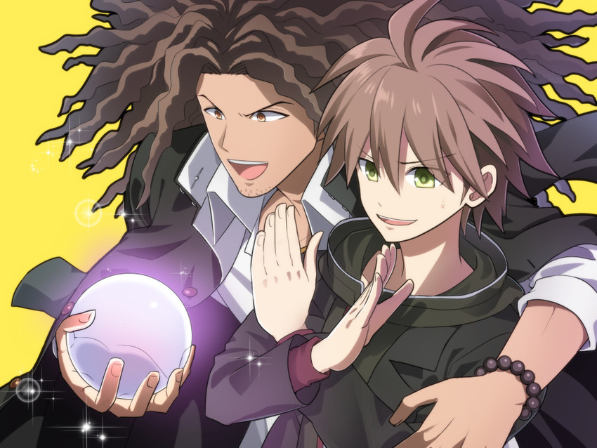naegi makoto and hagakure yasuhiro (danganronpa and 1 more) drawn by kajiwara_io