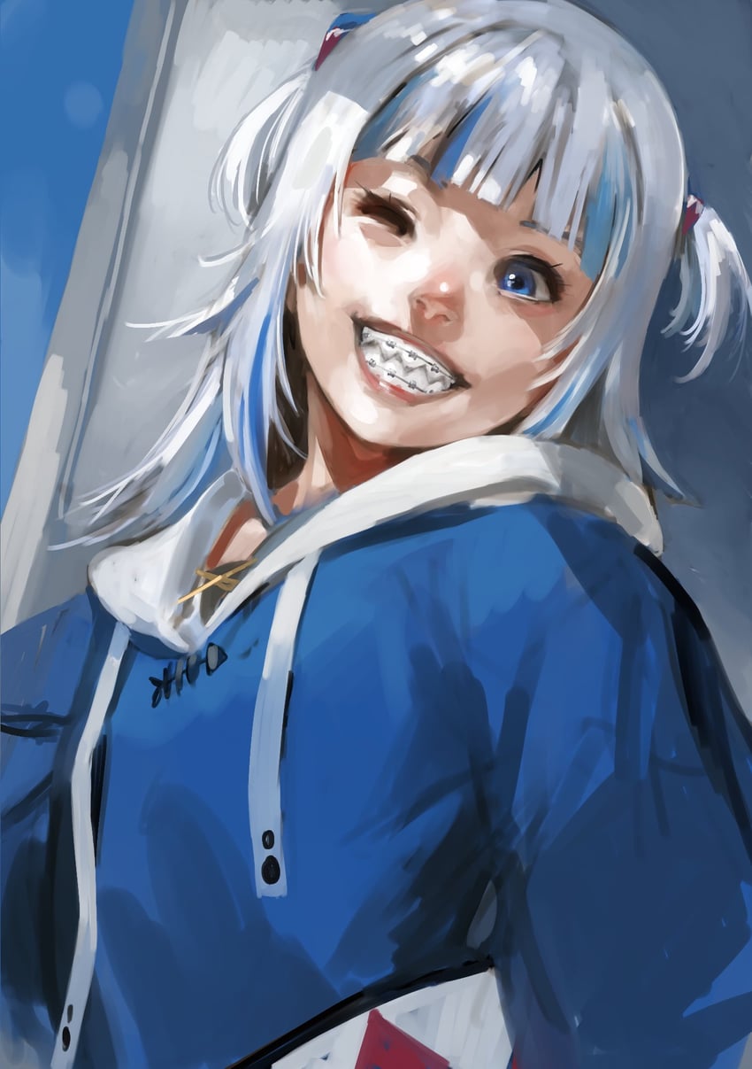 gawr gura (hololive and 1 more) drawn by junny