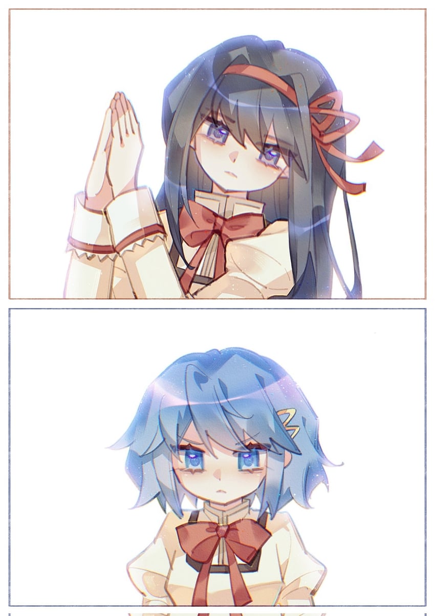akemi homura and miki sayaka (mahou shoujo madoka magica and 1 more) drawn by dewmint_(kan_zhiding)