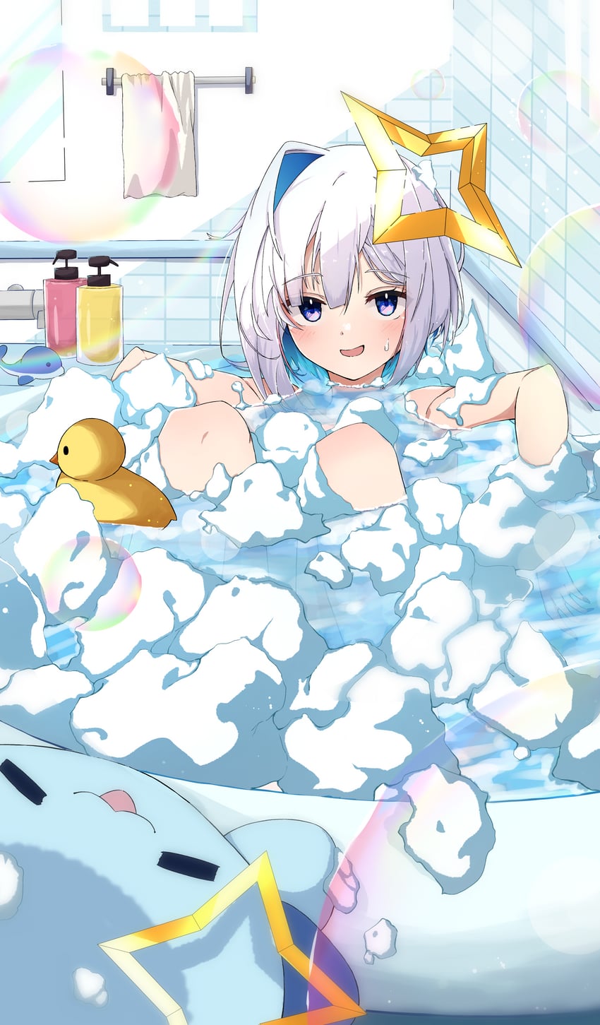 amane kanata and axolotl (hololive and 1 more) drawn by rmwt7525