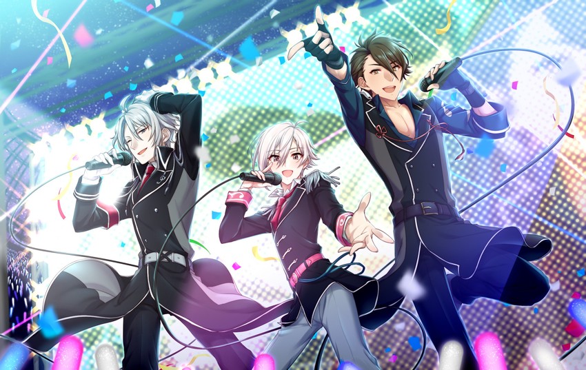 kujou tenn, yaotome gaku, and tsunashi ryuunosuke (idolish7) drawn by hako_(gyhujikolp)