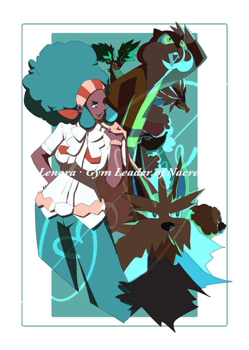 sawsbuck, furfrou, braviary, lenora, stoutland, and 2 more (pokemon and 1 more) drawn by cccacademia